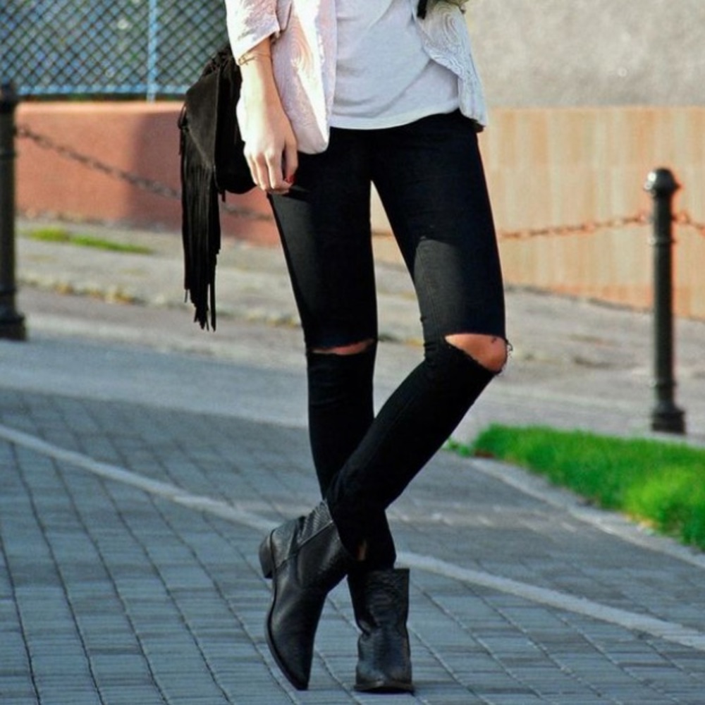 7 for all mankind Black Skinny Jeans